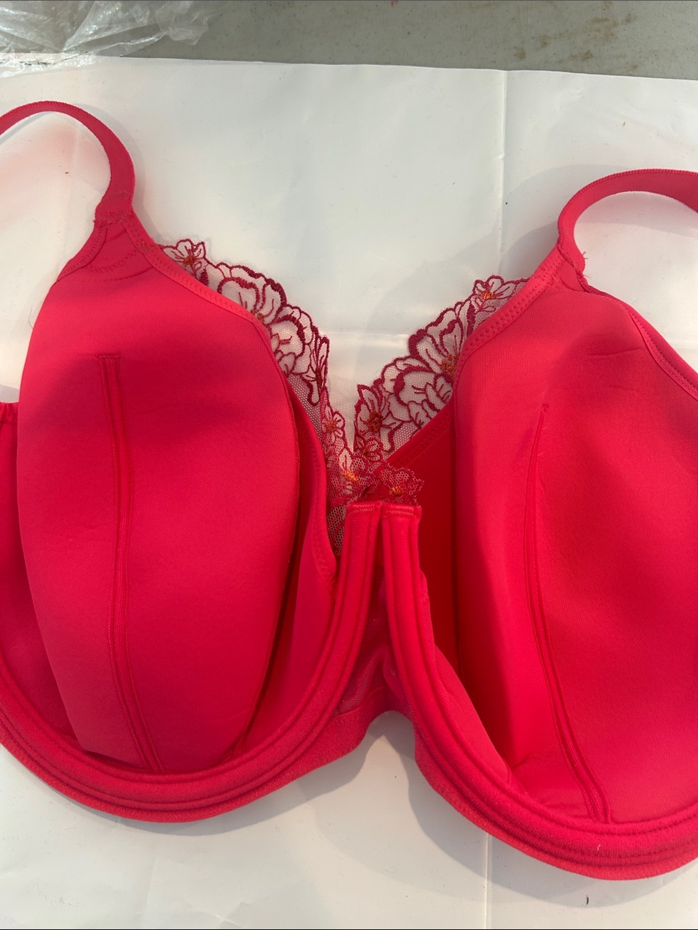 Elomi Hot Pink Floral Lace Underwire Bra - Picture 6 of 9